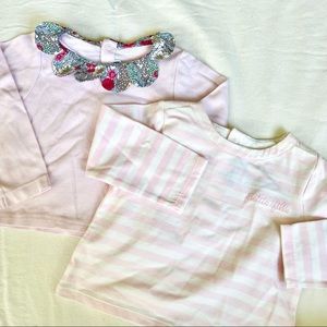 Two pink jacadi cotton shirts